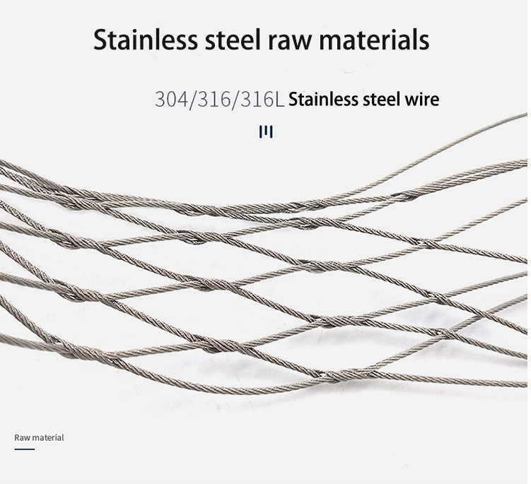 Stainless Steel Knotted Poultry Netting Zoo Animal Rope Mesh