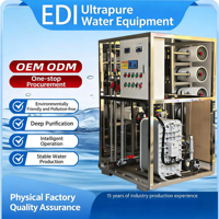 Équipement d'eau ultra pure RO & EDI à deux étages, machine à eau de haute pureté industrielle pour l'industrie électronique et semi-conductrice