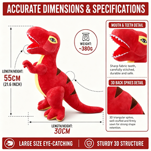 Peluche <span class=keywords><strong>Dinosaure</strong></span> Tyrannosaurus <span class=keywords><strong>Rex</strong></span> Douce de 55 cm, Coussin <span class=keywords><strong>T</strong></span>-<span class=keywords><strong>Rex</strong></span> Rembourré, Prix pour Machine d'Arcade de Centre Commercial, Fournisseur Direct d'Usine - Product Image 2