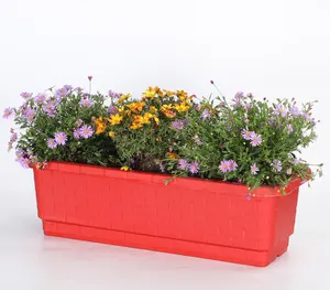 热销家用长方形花盆阳台加厚塑料花盆槽无托盘种植花盆