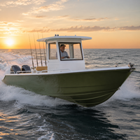 Bateau de pêche en aluminium à deux moteurs, 28 pieds, console centrale, 2x150HP Yamaha, direction hydraulique, pêche en mer, certifié CE, 6 personnes