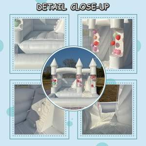 Maison gonflable blanche gonflable, château gonflable intérieur et extérieur avec piscine à balles et <span class=keywords><strong>toboggan</strong></span> pour fête de mariage fête d'anniversaire pour enfants - Product Image 5