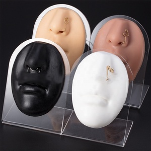 Modèle <span class=keywords><strong>de</strong></span> visage en silicone souple Gaby, nouveau design, faux piercing réel, modèle <span class=keywords><strong>de</strong></span> piercing artificiel, outil <span class=keywords><strong>de</strong></span> présentation, bijoux - Product Image 1