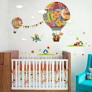 子供のための熱気球動物ウォールステッカー赤ちゃん保育園の装飾的な壁のステッカー