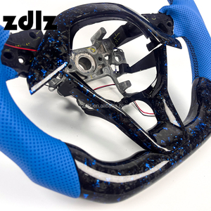 Volante Deportivo Personalizado de Cuero Perforado Azul y Fibra de Carbono Forjada Azul con LED para Honda Accord 10ª Generación 2020 2021 <span class=keywords><strong>2023</strong></span> - Product Image 5