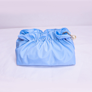 Women's Eco-Friendly Nylon Multi-Color Waterproof Portable Cosmetic Organizer Bags Pearl Zipper Puller Custom Cloud Pleated - Product Image 3