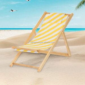 Accoudoir en <span class=keywords><strong>bois</strong></span> portable pour l'extérieur Chaise longue en tissu Oxford Chaise de plage pliante à dossier haut pour le camping et les hôtels et les parcs - Product Image 3