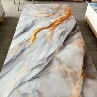 Panneau mural en PVC UV personnalisé avec design marbré UV, imperméable, pour la décoration intérieure, utilisation dans les hôtels et les villas, style européen