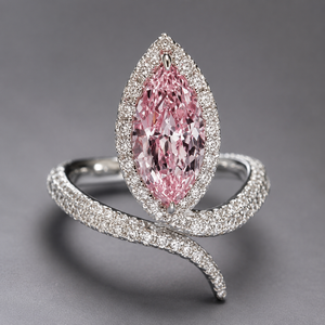 Anello Aperto Regolabile Rosa Principessa per Donne - Product Image 6