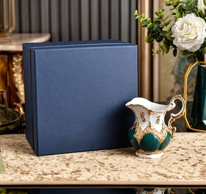 Ornate Emerald Green Gold Relief <b>Bone</b> <b>China</b> Creamer And Sugar Bowl <b>Set</b> For Tea Service - Product Image 1