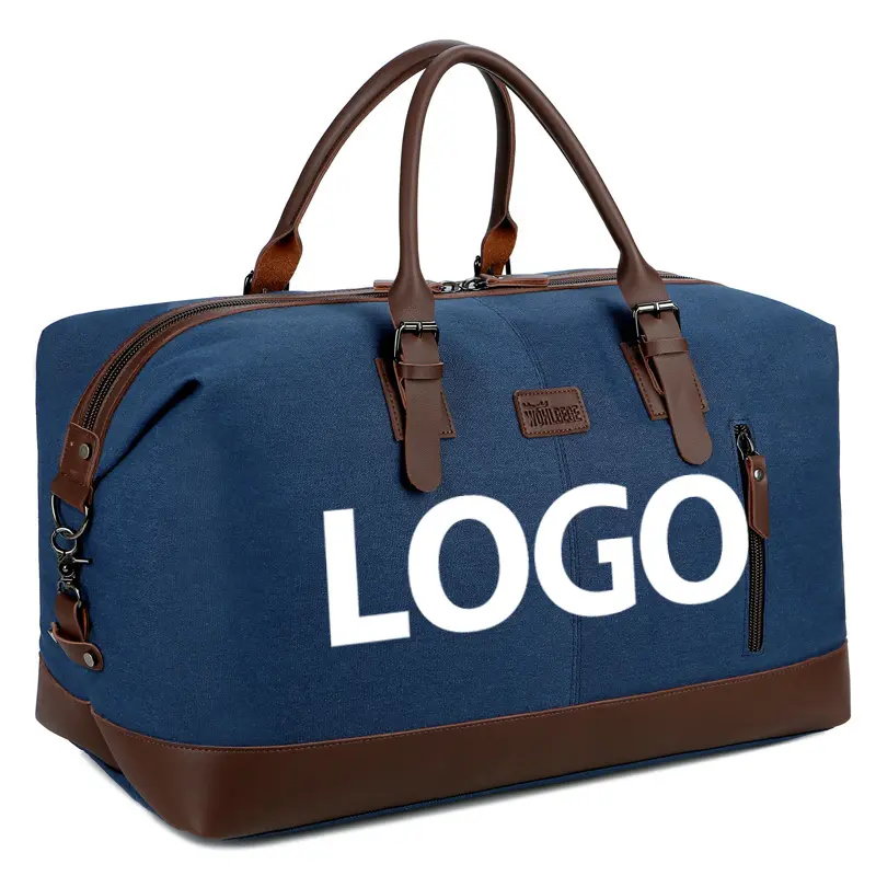 Custom Durable Sports Canvas Weekend Travel Tote Handbags Fashion Luggage Duffel Bags Leather Duffle Bag For Men