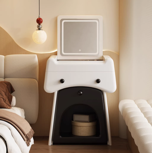 Petite armoire de rangement de 65 cm intégrée à la chambre, mini table de maquillage rabattable, table de chevet - Product Image 4