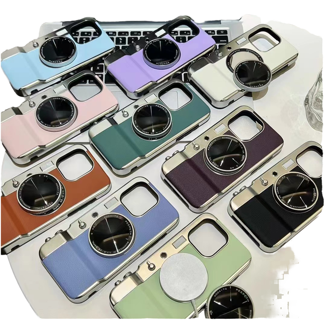 New Design Professional Camera Magnetic Shockproof PC Mobile Phone Case Makeup Mirror Cartoon Design for 17 16 15 14 13