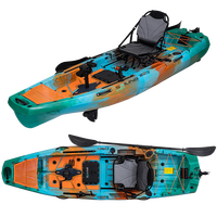 Kayak de pêche à siège unique de 10 pieds, stable et flexible, en plastique, avec pagaie, cadeau pour pêcheur, en vente