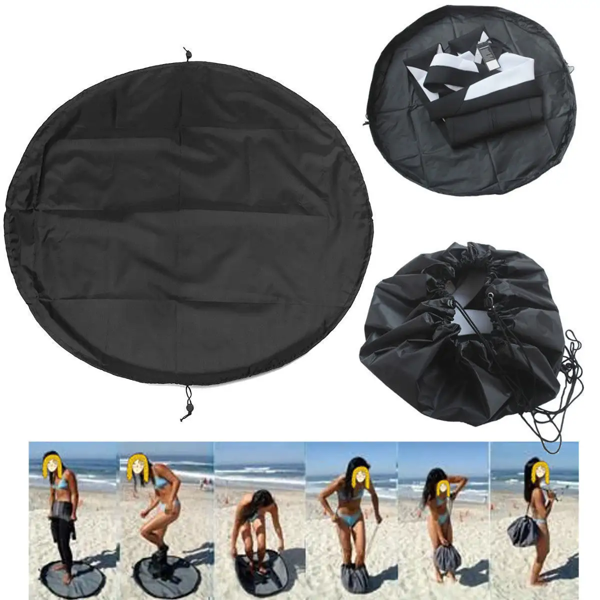 Wetsuit değiştirme matı su geçirmez kuru çanta plaj saklama çantası için İpli ile sörfçü su sporları yüzme