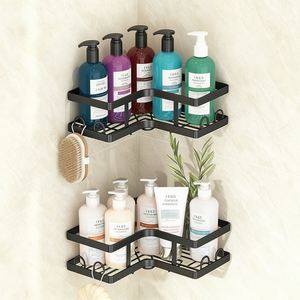 Wall Mounted No Drilling <b>Corner</b> Bathroom Rack <b>Shower</b> <b>Caddies</b> <b>Shower</b> Shelf Organizer Steel <b>Shower</b> <b>Caddy</b> Bathroom <b>Corner</b> Shelf - Product Image 2