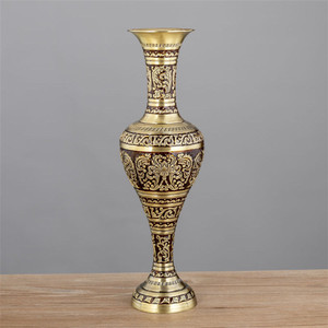 Vaso Decorativo in Metallo Vintage Europeo di Alta Qualità, Vaso Estetico in Bronzo <span class=keywords><strong>per</strong></span> Centrotavola e Soggiorno - Product Image 1