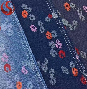 Tissu jacquard tissé à motifs floraux colorés, enduit PU, denim non extensible, 80% coton, 20% polyester, <span class=keywords><strong>largeur</strong></span> 180 cm, poids moyen - Product Image 1