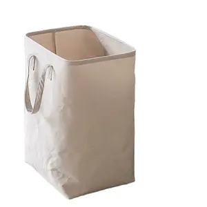 Bambus Wäsche korb Super Large Bag Baumwolle Waschen Schmutzige Kleidung Big Basket Organizer Bin Griff Hot Sell Faltbarer Wäsche sack