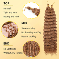 Cheveux synthétiques en vrac pour tresses, ondulés profonds, 22 pouces, sans trame, bouclés pour tresses au crochet, doux et sans nœuds, extensions capillaires