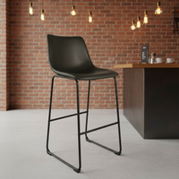 Meistverkaufte Moderne Küchenstühle mit Hohen Metallbeinen für Restaurants, Cafés, Hotels PU-Leder Barhocker