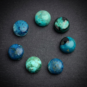 Crisocola Natural de 12 MM, Forma Lisa, Parte Posterior Plana, Cabujón de Piedra Preciosa Suelta, Azul Verde, Alto Pulido, para Hacer Pendientes Colgantes - Product Image 2