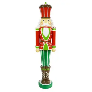 Christmas Nutcracker Medium Size Polyresin Nutcracker Figurines With Led Light