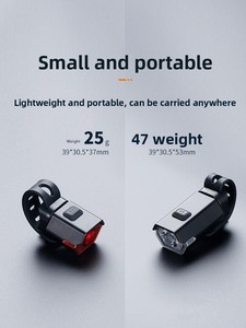 Ensemble d'éclairage arrière USB LED pour vélo Alimentation étanche portable <span class=keywords><strong>de</strong></span> nuit 4 modes 39mm Largeur maximale 30mm pour l'extérieur - Product Image 2