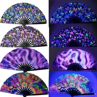 Abanico Plegable de Bambú con Luces LED Personalizadas de Animales y Música para Promoción de Fiestas