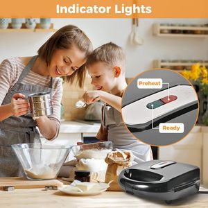 Machine à sandwichs et gaufres manuelle 2-en-1 avec plaques interchangeables pour usage domestique – Offre spéciale usine - Product Image 5