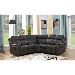 Sofá Seccional de Cuero de Lujo, Muebles Cómodos para el Hogar, Sofá para Sala de Estar, Sofá Reclinable Eléctrico con Puerto USB, Portavasos y Luz LED - Product Image 5