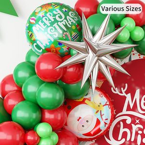 Hot Sale Red Green Christmas <b>Balloon</b> <b>Arch</b> Set Santa Tree Star Printed Indoor Photo Booth Backdrop Ornaments - Product Image 5