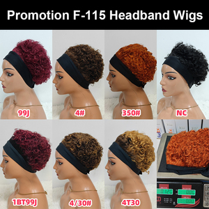 Promotion 12$ Perruques Courtes Bouclées Pixie F-115, 100% Cheveux Humains, Sans Lacet, Colorées, Vente en Gros Usine - Product Image 4