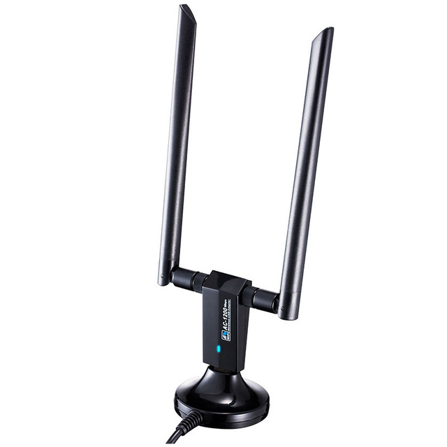 Wifi Adapter AC1200 Dual Band Wireless USB Adapter 2.4G / 5G Wifi Dongle Network Card with Double High-Gain Antennas for PC