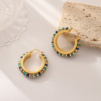 Pendientes Vintage Hechos a Mano con Cuentas de Piedra Natural, Adornos para las Orejas Elegantes y Exquisitos de Alta Gama