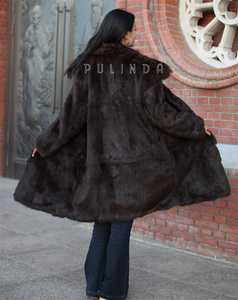 Elegante cappotto invernale lungo reversibile Mouton da <span class=keywords><strong>donna</strong></span> in pelliccia di agnello giacca di pelle reversibile giacche di pelle da <span class=keywords><strong>donna</strong></span> - Product Image 4