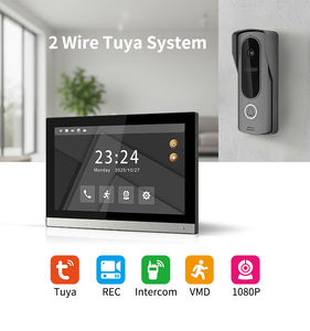 2-draads videodeurtelefoon 1 set=2*F5+B16 10 inch TFT touchscreen 1024*600 Px IP65 intercomsysteem binnenmonitor eenvoudige aansluiting 2-draads - Product Image 2
