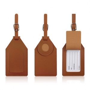 Étiquettes de bagage en cuir PU écologique de luxe, en gros, cadeau promotionnel, étiquettes d'identification intelligentes anti-perte pour valise de voyage avec fonction de localisation - Product Image 4