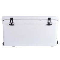 Glacière à roulettes 75QT réutilisable, grande capacité, moderne, portable, en plastique PE rotomoulé, isolée, pour usage extérieur, pour aliments et canettes