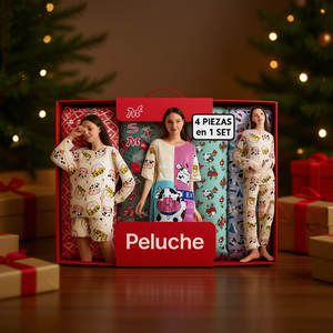 Set Pigiama in Peluche Natalizio 4 Pezzi Regalo per Riunioni Familiari Taglia M Stampa Digitale - Product Image 2