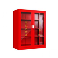 Armoire murale robuste en acier pour extincteur avec porte en verre trempé et serrure à clé