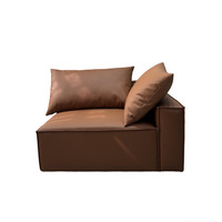 Ensemble de canapés modulaires en forme de bloc de tofu, style minimaliste italien, canapé sectionnel en cuir véritable, OEM pour les petits appartements et les meubles de maison