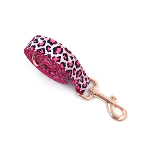 Pajarita para perro de estilo princesa, lazo rosa con estampado de leopardo, collar para mascota, correa, lazos - Product Image 5
