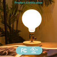 Ampoule LED à filament G125 G40, 2W, 250lm, AC110-130V, base E26, dimmable, décorative, vintage, certifiée ETL, CRI 80, vente en gros OEM