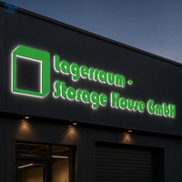 Enseignes lumineuses 3D durables en acier inoxydable avec rétroéclairage LED pour enseignes murales extérieures d'entreprise