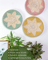 Ensemble de 3 paniers muraux décoratifs en osier et jonc de mer, produit africain pour la maison, décoration de luxe