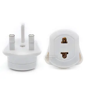 Adaptador de enchufe de viaje, suministro de fábrica, 3 pines, con fusible, Uk, Eu, CN, Canadá, JP, Tailandia, a Uk, Ac