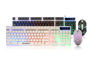 Clavier et souris de jeu ergonomiques filaires, USB, rétroéclairage LED, disposition arabe, espagnole, russe, matériau plastique ABS imperméable - Product Image 4
