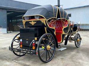 Chinese Antique Red Sightseeing Horse Travel Horse-drawn Carriage Wedding Tourism Natural Carriage - Product Image 3