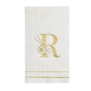 Gold Stamped Letter Paper Napkins 330mmx400mm Printed Wedding Party Disposable Serviettes - Product Image 5